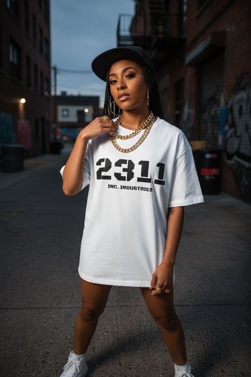 2311 INC. Oversized T-Shirt Weiß – Streetwear aus Baumwolle